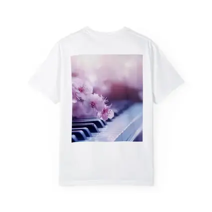 Cherry Blossoms Resting On Piano Keys