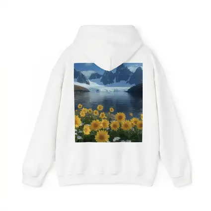 Sunflowers Blooming by Arctic Mountain Lake