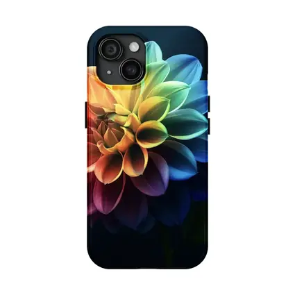 Rainbow Dahlia Flower Dark Background