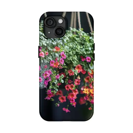 Pink Calibrachoa Flowers Hanging Basket Garden