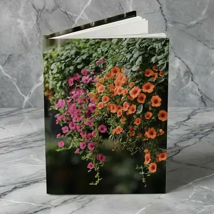 Hanging Basket Petunias Orange Pink Green