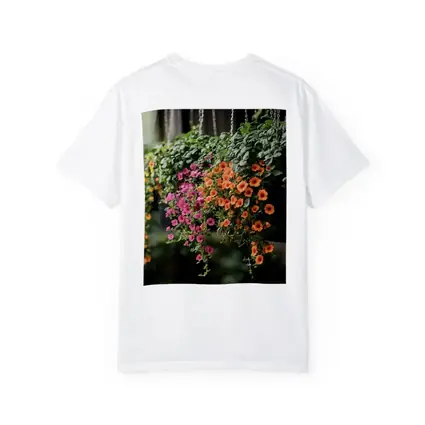 Hanging Basket Petunias Orange Pink Green