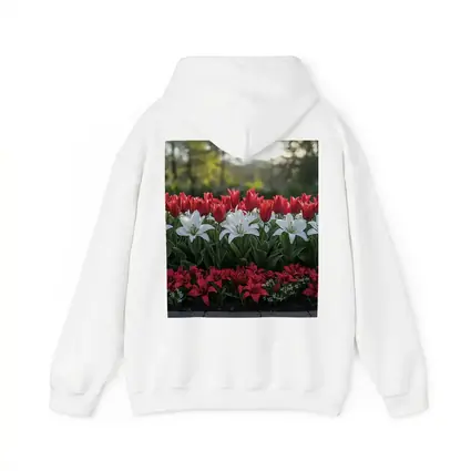Red White Tulips Lilies Garden Flower Bed
