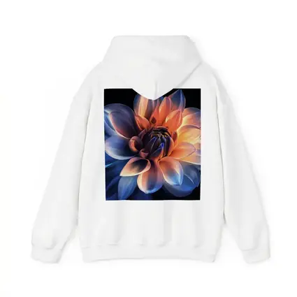 Dahlia Flower Blue Orange Dark Background