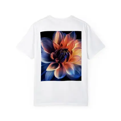 Dahlia Flower Blue Orange Dark Background