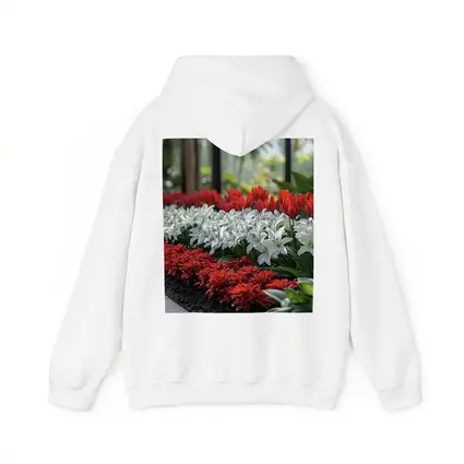 Red White Tulips Lilies Garden Tropical Setting