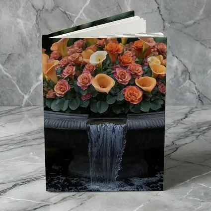 Orange Roses Calla Lilies Garden Fountain