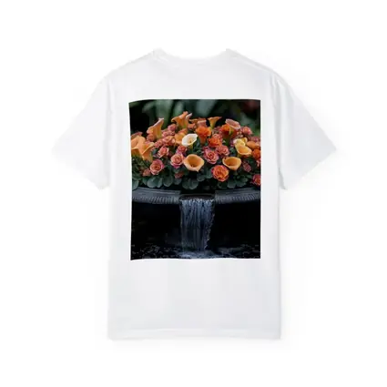 Orange Roses Calla Lilies Garden Fountain