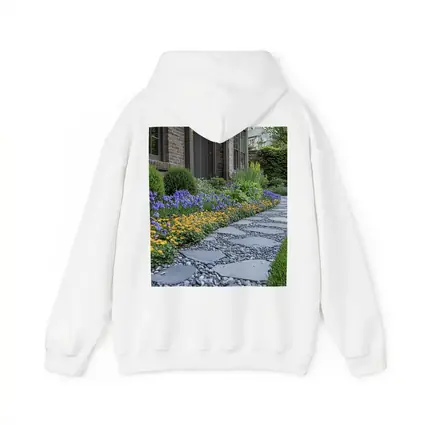 Iris Flower Garden Stone Path Backyard