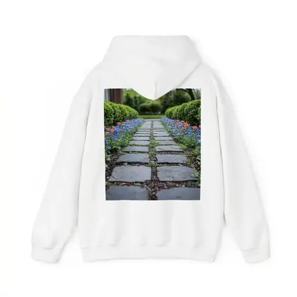 Tulips And Muscari Along Garden Stone Path