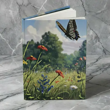 Swallowtail Butterfly Over Wildflower Meadow