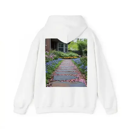 Stone Garden Path Tulips Blue Flowers Spring