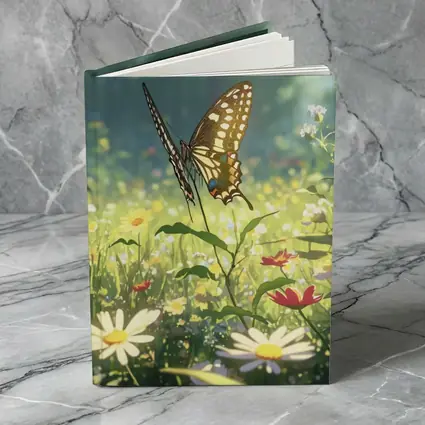 Swallowtail Butterfly Sunny Wildflower Meadow Art