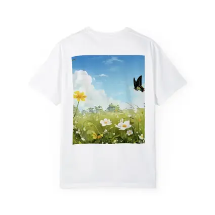 Swallowtail Butterfly Over Sunny Wildflower Meadow