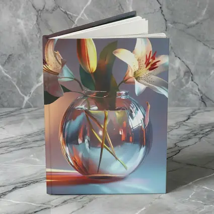 White Lilies Glass Vase Soft Pastel Background