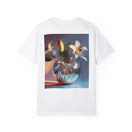 White Lilies Glass Vase Soft Pastel Background