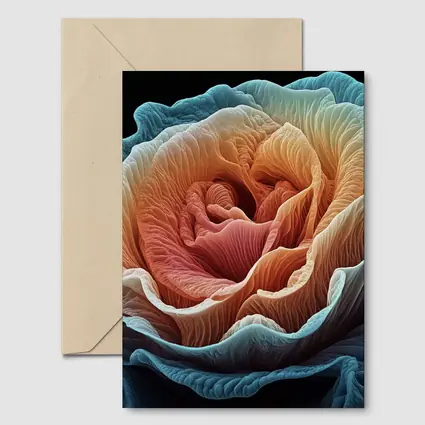 Macro Rose Coral Blue Black Background