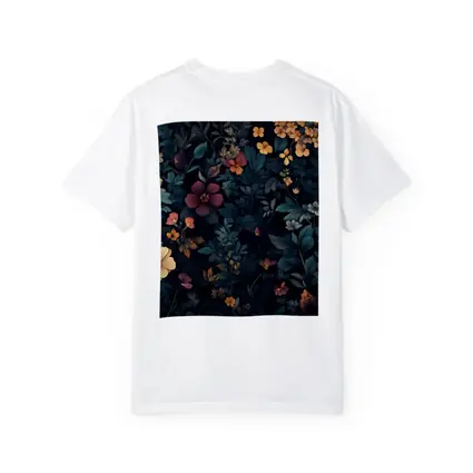Dark Moody Wildflowers On Deep Navy Background
