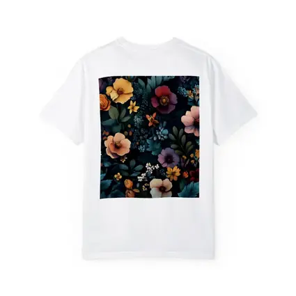 Dark Floral Pattern Mixed Wildflowers Botanical