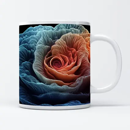 Rose Macro Fractal Blue Coral Black Background