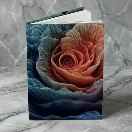 Rose Macro Fractal Blue Coral Black Background