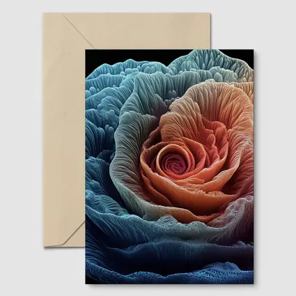 Rose Macro Fractal Blue Coral Black Background