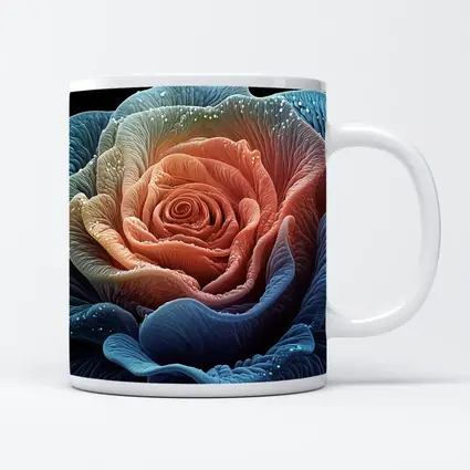 Blue Pink Rose Macro Art Black Background