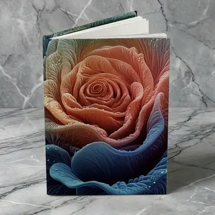 Blue Pink Rose Macro Art Black Background