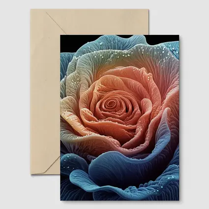 Blue Pink Rose Macro Art Black Background