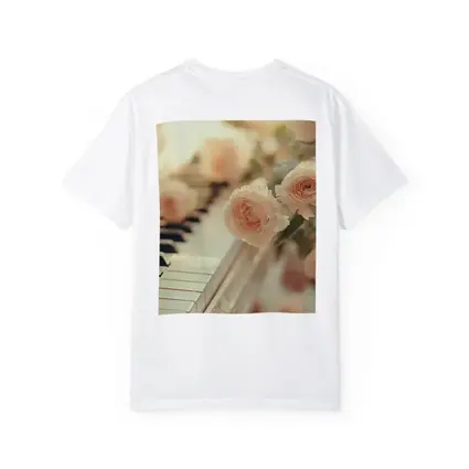 Pink Roses Resting On White Piano Keys