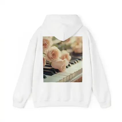 Pink Roses Resting On Piano Keys