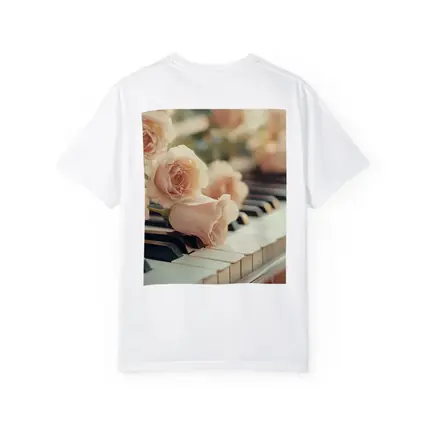 Pink Roses Resting On Piano Keys