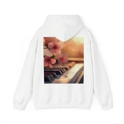 Cherry Blossoms Resting On Piano Keys