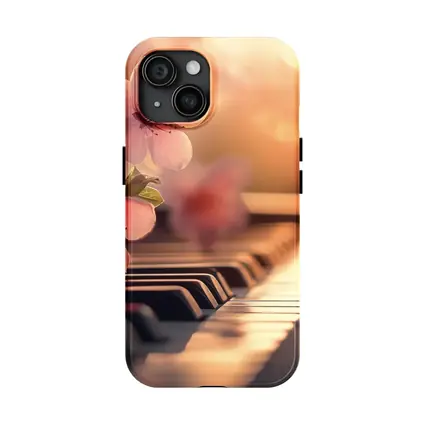 Cherry Blossoms Resting On Piano Keys