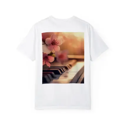 Cherry Blossoms Resting On Piano Keys