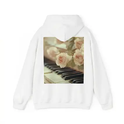 Pink Roses Resting On Piano Keys