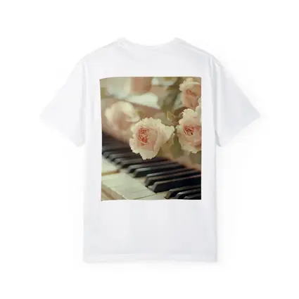 Pink Roses Resting On Piano Keys