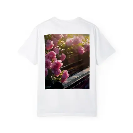 Pink Roses Blooming Around Grand Piano