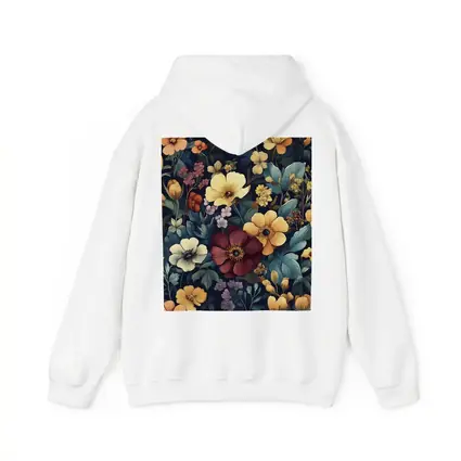 Dark Botanical Floral Pattern Navy Background