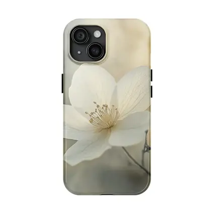 White Anemone Flower Soft Misty Background