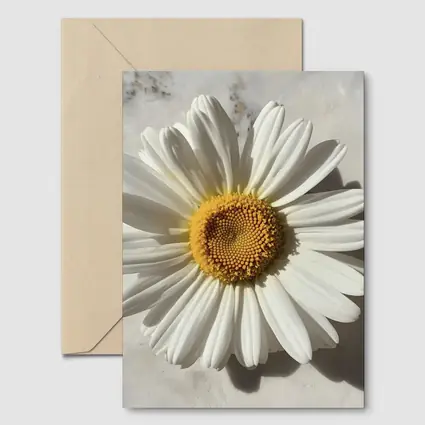 White Daisy Flower On Marble Surface