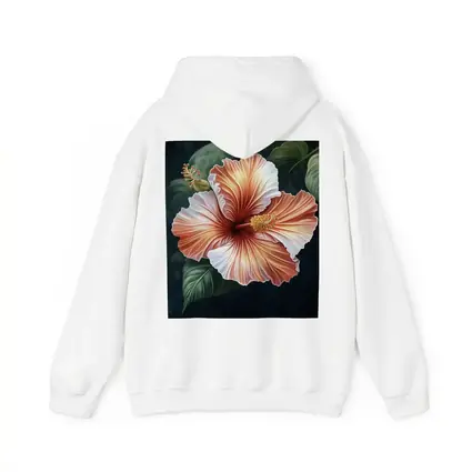 Peach Hibiscus Flower Dark Botanical Background