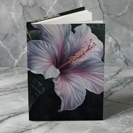 Pink Hibiscus Flower Dark Botanical Art