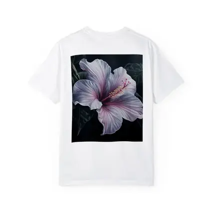 Pink Hibiscus Flower Dark Botanical Art