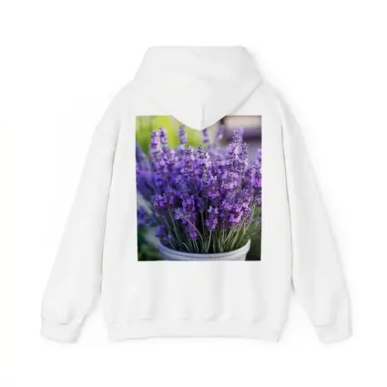 Lavender Flowers In White Pot Garden