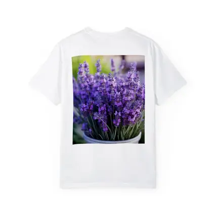 Lavender Flowers In White Pot Garden