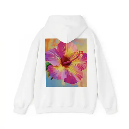 Pink Hibiscus Flower Colorful Painted Background
