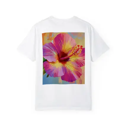 Pink Hibiscus Flower Colorful Painted Background