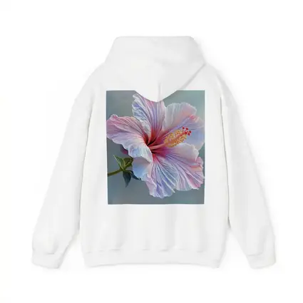 Pink Hibiscus Flower Soft Blue Background