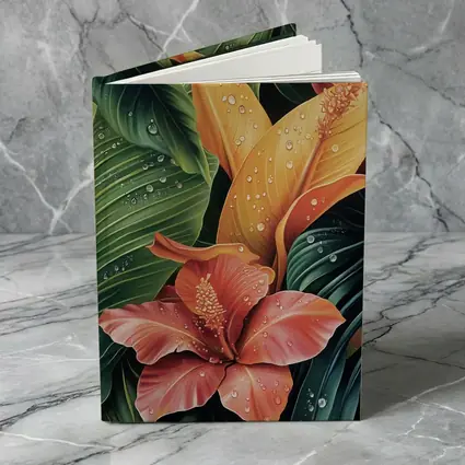 Tropical Hibiscus Flowers With Raindrops Painting